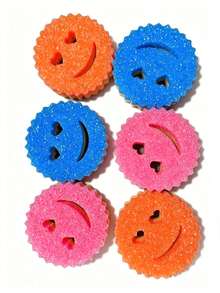 Heart-Shaped Smiling Face Multi-Functional Double-Layer Temperature-Sensitive Frosted Sponge. Cute And Practical, With Powerful Cleaning Ability, Double-Sided Kitchen Cleaning Sponge - Temperature-Sensitive And Non-Scratch, Suitable For Cleaning Tableware And More, Multi-Sided Design, Suitable For Modern Kitchen Sink Use, Can Be Used For Dishwashing, Suitable For Home Kitchen, Restaurant And Various Kitchen Utensils And Household Items. - A - View 2