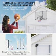 Wall-Mounted Basketball Hoop With Backboard And Net, 113 X 61 X 73 Cm, Steel, For Outdoor Activities, Black - Black + White - View 5