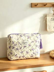 Small Floral Pattern Diaper Bag For Mom And Dad, Baby Bag With Tassel Storage Pockets For Diapers, Bottles, Tissues, Wet Wipes, Fashionable Multifunctional Mommy Bag - Multicolor - View 10