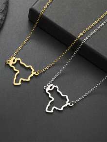 LIKGREAT Stainless Steel Hollow African Map Multi-Layer Beaded Chain Necklace For Women, Fashion Party Friend Gift - African Map Series - View 9