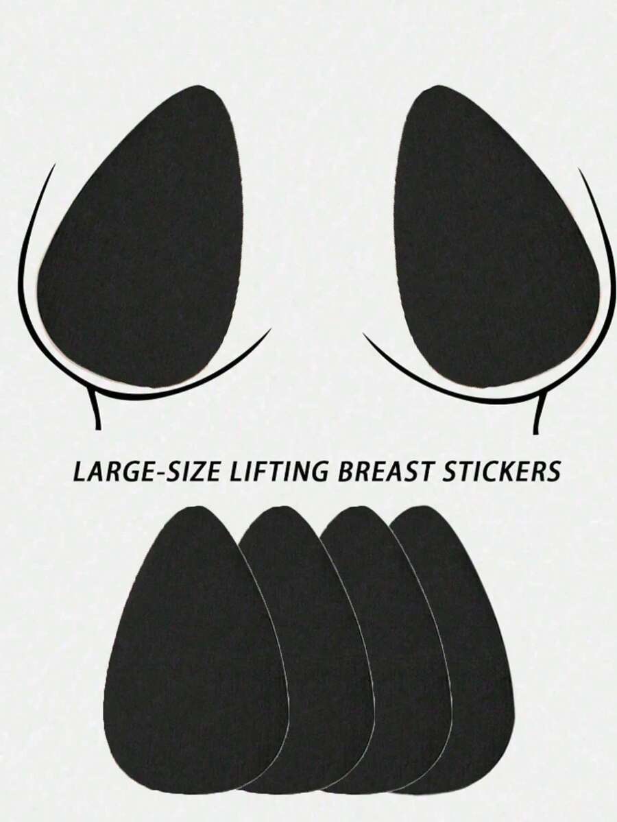 4pcs Adhesive Push-Up Bra, Disposable Strapless Tank Top Bra With Invisible Adhesive, Designed For Comfortable Support, Suitable For Women, Push-Up Bra, Tank Top Style Bra, Disposable Bra - Multicolor - View 1