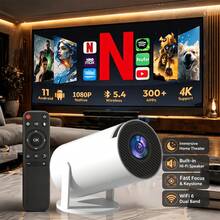 Compact Lightweight Mini Projector Designed For Android Users. Supports 4K High Definition And Local 720P Resolution, Making It An Ideal Choice For Home Theater Setup Due To Its Built-In Application System. - White - View 1