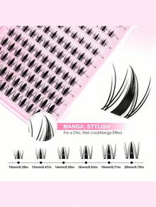 SRCKFIZ 120pcs DIY Eyelash Extension Kit, Single Cluster False Eyelashes 10-20mm Mixed Length Cartoon Style, Includes Eyelash Glue & Sealer, Remover, Eyelash Tweezers And Brush, Home Self-Application Eyelash Extension Set - Multicolor - View 2
