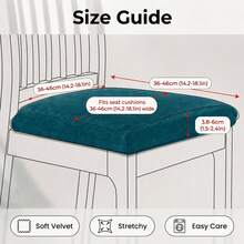 Stretch Soft Velvet Chair Seat Slipcover, Removable Washable Dustproof Chair Cushion Protector, Universal Seat Pad Cover Suitable For Kitchen, Dining Room And Hotel - Multicolor - View 6