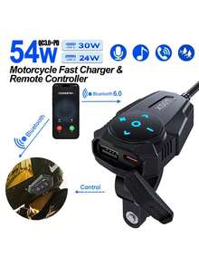 PD QC3.0 Charger Motor Stang Port USB Tipe C Soket Daya 12V Tahan Air Pengontrol Jarak Jauh Bluetooth untuk Headset Helm - XS01 - View 13