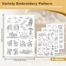 LAMYA Hand-Drawn Embroidery Motifs. Minimalist Nature Sketches For Customizing Caps & Totes. The Perfect Slow-Stitching Project For Your Weekend. - 5732 - View 11