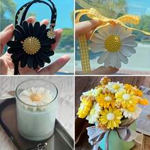4 piezas Moldes de vela de margarita, adecuados para hacer velas, velas de resina floral 3D, moldes de jabón, moldes de silicona floral, fundición de resina epoxi DIY, cera, yeso, manualidades de arcilla polimérica - Molde de silicona - Ver 3