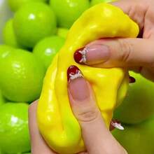 Handmade Crispy Color-Changing Lemon Stress Ball Squeeze Toy, Crunchy Sound Fingertip Toy, ASMR Sensory Stress Relief Toy, DIY Sensory Toy, Realistic Tofu Shaped Stress Relief Squeeze Ball, Portable Pocket Relaxation Toy - Multicolor - View 9