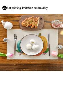 1 قطعة/4 قطع/6 قطع، مفارش طاولة اليقطين الخريفية، مفرش طاولة مستطيل، قابل للغسيل، مناسب لعشاء العائلة، طاولة القهوة، ديكور المطبخ وغرفة الطعام المتين، ديكور الطاولة والحفلات والمشاهد، ديكور المنزل - متعدد الألوان - مشاهدة 7