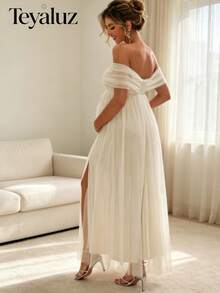 Maternity Dresses - Apricot - View 4