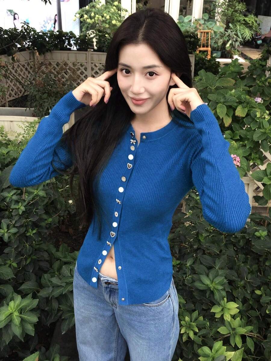 Autumn Casual Button Long Sleeve Knit Cardigan