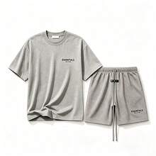 Essentials エッセンシャルズ SS22 コーラル スタイル ストレッチデザインで現代的なファッションと快適さを実現 - メンズウェア トロピカルショーツ - ダークオーツセット - チェックする 1