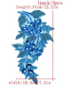 20pcs/Pack, New 3D Computer Embroidered Crystal Rhinestone Applique Patches, Suitable For Clothing Decoration, Repair, DIY Wedding Dress Accessories, Sewing Embroidery Craft - A - View 46
