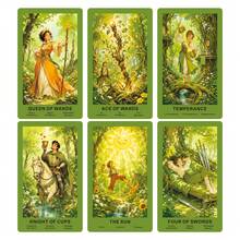 Mazo de Tarot Sunwoven Forest, 78 cartas, hermoso tema de naturaleza, colección de arte, apto para principiantes, con guía de papel en 4 idiomas (EN/RU/ES/FR), regalo de estilo de vida estético - Multicolor - Ver 3