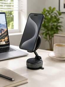 huaxunyuan Magnetic Car Phone Holder Vacuum Suction Cup Dashboard Mount Anti-Shake Phone Stand Compatible With IPhone Navigation - Multicolor - View 6