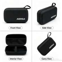 Hard EVA Travel Electronics Organizer Bag, Portable Power Bank Charger Cable Storage Pouch, Shockproof Waterproof Small Accessories Carrying Bag, Can Store Charger, Earphones, Lipstick, Cosmetics, Travel Essentials - Black - View 5