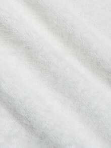 Nicenter Suéter de mujer de punto esponjoso blanco con lunares y lazo decorativo, cuello redondo, manga larga, mezcla de lana, casual para otoño/invierno, adecuado para oficina, uso diario, - Blanco - Ver 6