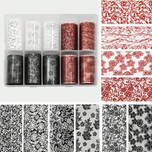 RITANAILDECO RitaNail 10 捲 50cm 組 非黏性美甲轉印紙 Y2K 多色蕾絲新娘風度假美甲 專業沙龍美甲師首選 DIY 美甲材料 - 彩色 - 查看 7