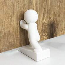 1/3 buah Penahan Pintu Lucu, Blok Bawah Pintu Anti Selip, Penahan Pintu Dekoratif untuk Rumah dan Kantor, Menjaga Pintu Tetap Terbuka - Putih - View 10
