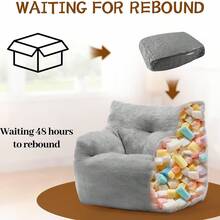 Bean Bag Chair , Small Comfy Beanbag Lounge Floor Sofa Reading Chair With Armrests, Mini Cloud Sofa For Living Room, Bedroom And Game Rooms, Plush Chair With Memory Foam,Grey - Grey - View 3