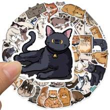 50pcs Original Cartoon Cute Kitten Stickers, Waterproof Decorative Decals For Notebook, Phone Case, Luggage - Multicolor - View 5