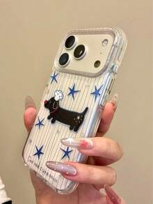Striped Star Chef Hat Puppy Design Phone Case Compatible With Apple 17 Pro Max, 16 Pro, 13, 14 Pro, 15 Pro, Creative Full Coverage Shockproof Phone Cover - Multicolor - View 5