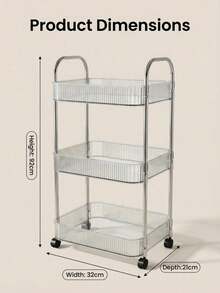 1pc Multi-Layer (2/3/4 Layers) Transparent Multi-Function Trolley, With Swivel Wheels, Convenient And Flexible, Acrylic Material, Suitable For Kitchen, Bathroom, Living Room And Bedroom, Ideal For Storing Cosmetics, Books And Household Items - Multicolor - View 10