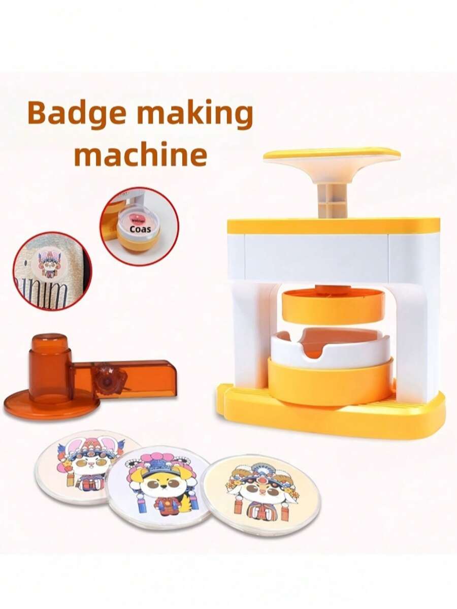 Badge Making Machine Button Pin Maker DIY Customized Badge Set Manual Badge Press Children's Craft Supplies Handmade Badge Tools Anime Pin Making Parent-Child Art Activity Portable Badge Making Machine - Multicolor - View 1