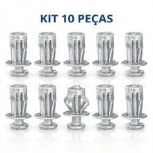 Kit 10 Unidades Grampos Rebites De Expansao Metal M5x25mm - kit 10 rebites - Visão 1
