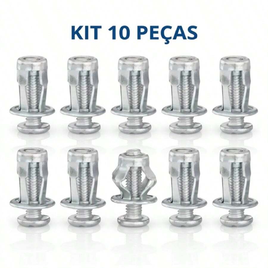 Kit 10 Unidades Grampos Rebites De Expansao Metal M5x25mm - kit 10 rebites - Visão 1