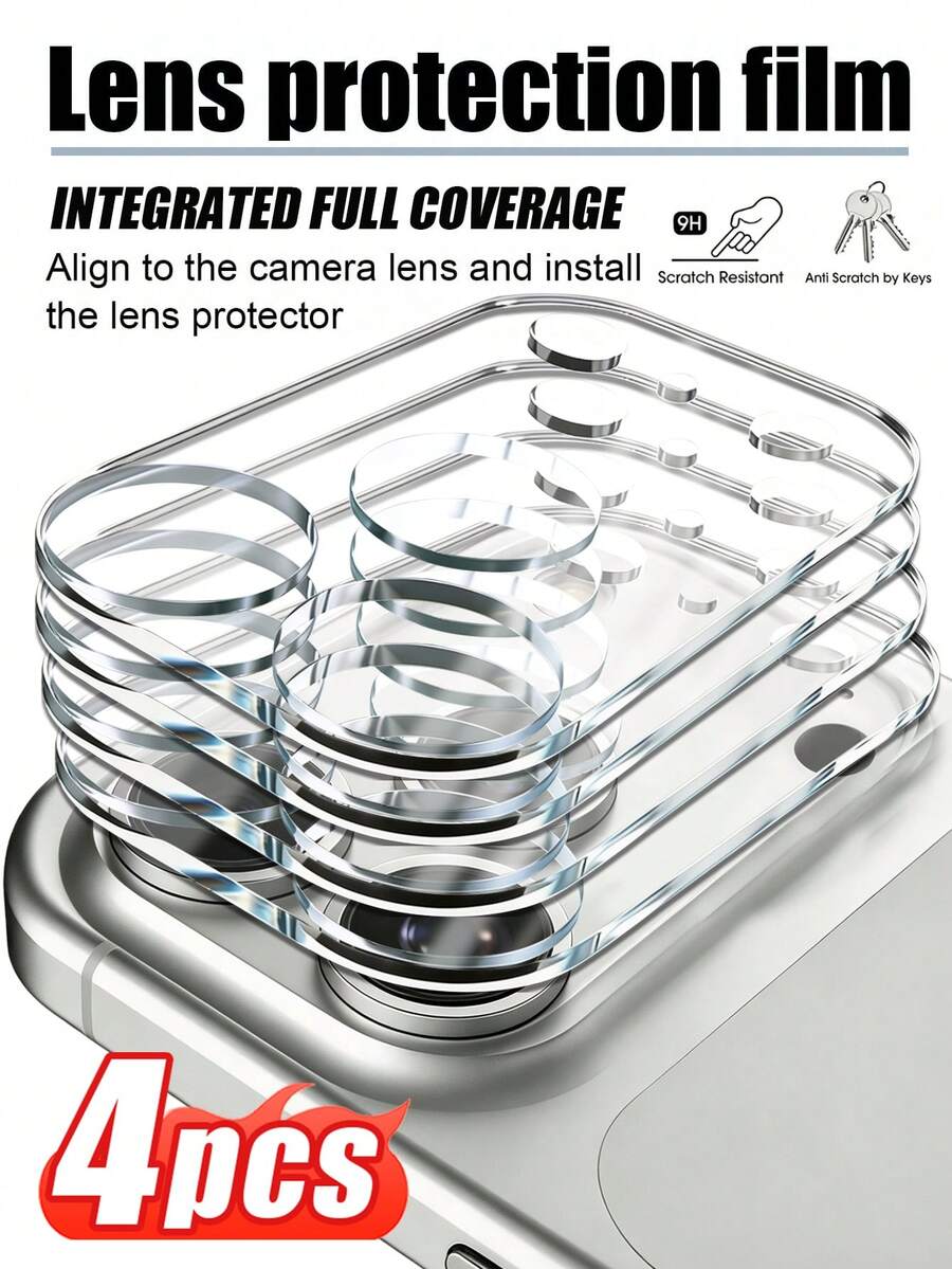 3pcs Full Coverage One-Piece Screen Protector, Acrylic Material, High Definition High Transparency Material Ensures Clear And Vibrant Screen Display, Does Not Affect Visual Presentation. Water-Resistant Design Enhances Practical Protection. Scratch-Resistant Material, Anti-Drop And Anti-Wear, Protects Lens From Scratches. Compatible With IPhone17E/17 Pro Max/17 Pro/17Air/17/16e/16 Pro Max/16 Pro/16 Plus/16/15 Pro Max/15 Pro/15 Plus/15/14/13/12/11 And Other Models