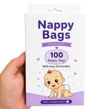 100入兒童馬桶垃圾袋，一次性便盆清潔袋，嬰兒便盆袋附抽繩 - 彩色 - 查看 8