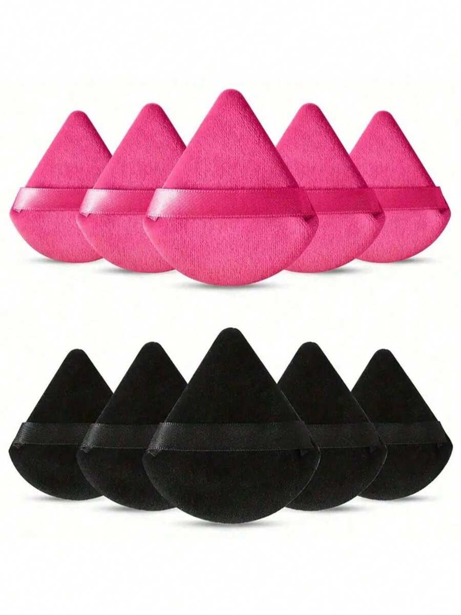 Spons Bedak Segitiga, 10 Buah, Terbuat dari Beludru Ultra Lembut, Dirancang untuk Kontur, Mata, dan Sudut, Wadah Pencampur Alas Bedak, Cocok untuk Semua Jenis Kulit. - MultiWarna - View 1