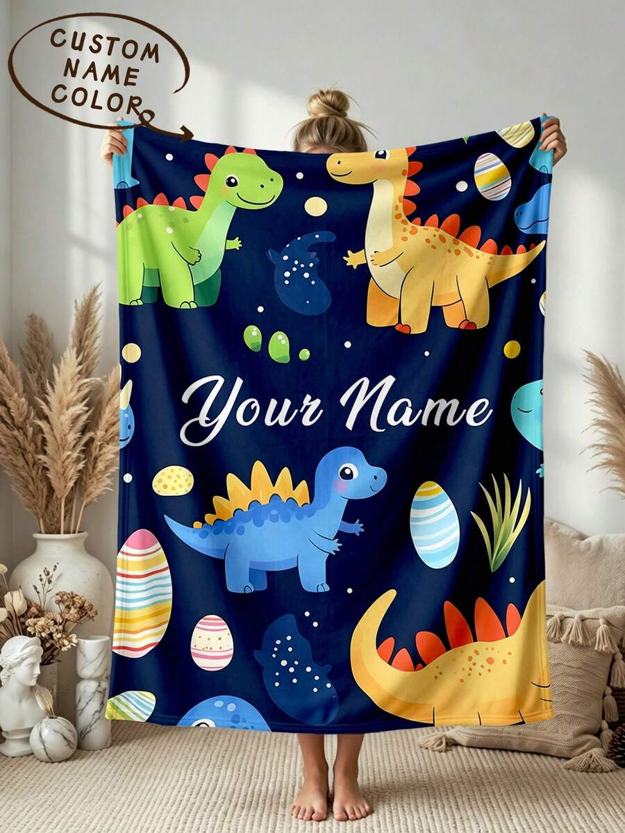 1pc Customized Name Blanket, Personalized Bed Blanket, Butterfly Personalized Blanket, Can Print Name, Personalized Blanket, Cute Blanket, Comfortable Blanket, Home Gift, Birthday Gift, Christmas Gift, Personalized Gift, Gift For Son/Daughter, Gift For Friends, Fleece Throw - Style 2 - View 1