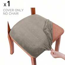 Soft Stretch Velvet Dining Chair Seat Slipcover, Removable Washable Dust-Proof Chair Cushion Protector, Universal Seat Pad Cover For Kitchen, Dining Room, Home Household - Multicolor - View 36