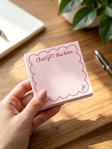 4/1pc Funny "ChatGPT Processing Later" Sticky Notes, Self-Adhesive AI Theme Memo Pad, Message Notes, Creative Gag Gift, Suitable For ChatGPT Enthusiasts, Tech Office Daily Planning, ChatGPT Label System, Humorous Stationery, Desk Decor, Back To School Supplies - one-size - View 5