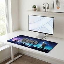 Großes erweitertes Gaming-Mauspad mit mystischem Aurora-Nacht-Himmel-Design, rutschfeste Gummibasis, glatte Gleitfläche, multifunktionale Schreibtischunterlage für Computer, Büro, Zuhause und Studium, abstrakte Universum-Desktop-Dekoration - A - Übersicht 5