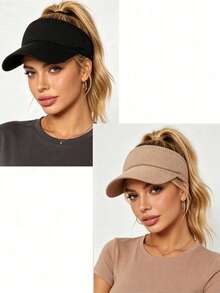 1/2/3pcs Women's Vintage Sun Protection Hat UV Protection Ponytail Cap Fashion Pointed Mesh Baseball Cap, Suitable For Y2K, Beach, Swimming, Tennis And Golf, Vacation - Multicolor - View 11