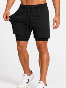 Kit Of 3 Men's Compression Fitness Shorts, Dry Fit, For Gym, Training, Running, CrossFit, Soccer - 3 Hitam - View 4