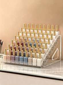 1pc Multi-Layer Transparent Nail Polish Display Rack, Home Daily Use Lipstick Cosmetics Nail Polish Storage Shelf, Plastic Storage Rack/Nail Salon Display Rack/Multi-Layer, Used For Storing Nail Polish, Lipstick, Tools And Other Items - Clear - View 10