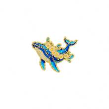 可愛海洋動物花卉琺瑯胸針套組,章魚海龜鯨魚螃蟹領飾針,海生物徽章,適用於背包夾克裝飾,送給男士女士的禮物 - 彩色 - 查看 8
