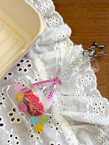 Cute Summer Fruit Bag Keychain, Sweet Strawberry Pendant For Girls, Bag & Phone Charm. Parts Color And Quantity Shipped Randomly. - Silver - View 14