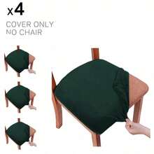 Soft Stretch Velvet Dining Chair Seat Slipcover, Removable Washable Dust-Proof Chair Cushion Protector, Universal Seat Pad Cover For Kitchen, Dining Room, Home Household - Multicolor - View 34