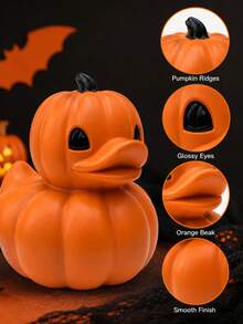 Decoração de Pato de Abóbora de Halloween, Figurinha de Pato em Formato de Abóbora Laranja Fofa, Ornamento de Mesa Assustador de Outono, Adequado para Casa, Lareira, Estante, Escritório, Festa de Halloween e Decoração de Outono - Pato de Abóbora - Visão 9