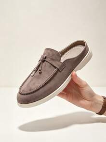 Men's Casual Shoes Suede Loafers Classic British Style Lightweight Soft Flat Shoes - Brown - View 3