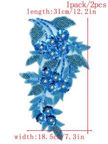 20pcs/Pack, New 3D Computer Embroidered Crystal Rhinestone Applique Patches, Suitable For Clothing Decoration, Repair, DIY Wedding Dress Accessories, Sewing Embroidery Craft - A - View 49
