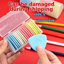 10pcs Macaron Triangle Chalk, Smooth Powder Texture, Comes With Storage Box For Easy Organization, Clear Lines For Sewing And Cutting, Essential Accessory For Fabric Crafts And Clothing Alterations, Suitable For Personal Use Or As A Gift For Handmade Enthusiasts - Multicolor - View 9