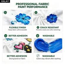 KALAY Fabric Paint Medium, Professional Acrylic Fabric Medium, Turns Acrylic Paint Into Flexible Washable Fabric Paint, Improves Adhesion And Effect For T-Shirts, Shoes, Bags And DIY Textile Crafts - White - View 7