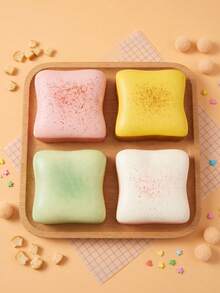 Large & Small Toast Super Soft Squishy Toy, Realistic Thick Bread Slow Rebound Squeeze Toy, Sticky Touch Stress Relief Fidget Toy, Food Themed Handheld Gadget, Desk Decor, Fun Prank Gift For Teens & Adults, Random Color - Multicolor - View 13