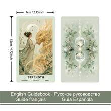 Dek Tarot The Verdant Hour, 78 Kartu, Gaya Cat Air Estetik, Koleksi Seni, Ramah untuk Pemula, Dengan Buku Panduan Kertas Multi-Bahasa (EN/RU/ES/FR), Hadiah yang Indah, 14+ - MultiWarna - View 2